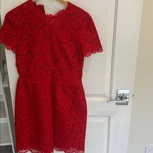 Valentino Red Lace Mini Dress